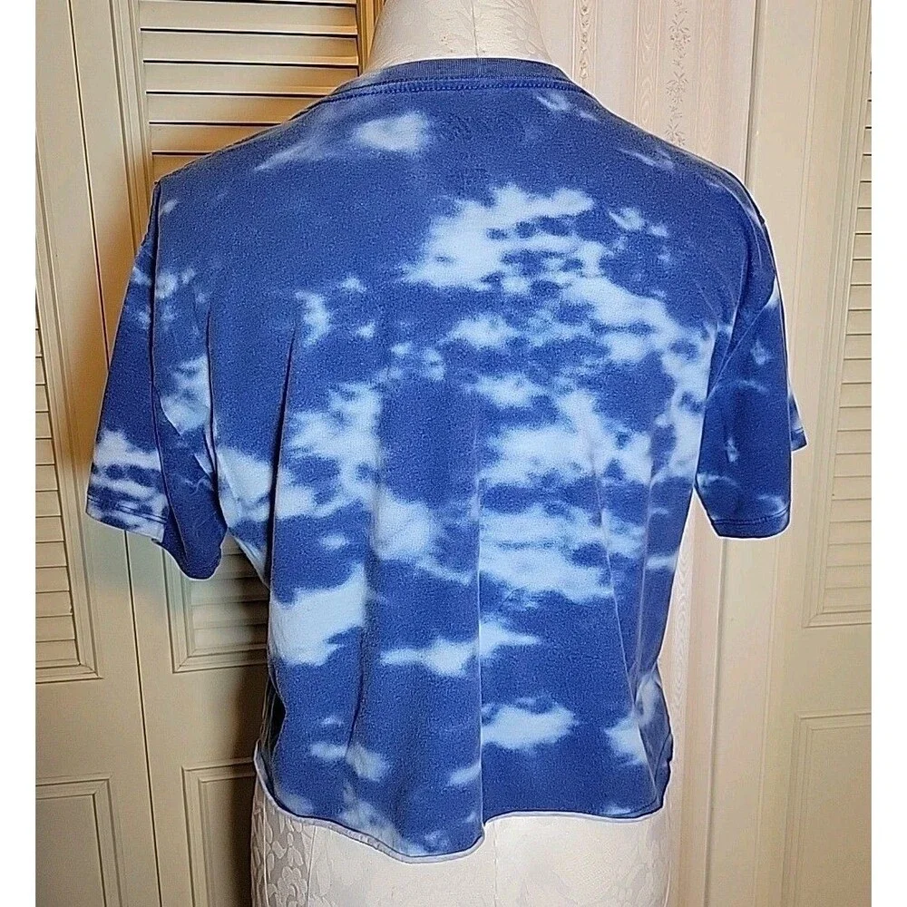 Coca Cola Shirt The Real Thing Tie Dye Short Sleeve Cropped Women Sz L - Picture 2 of 4